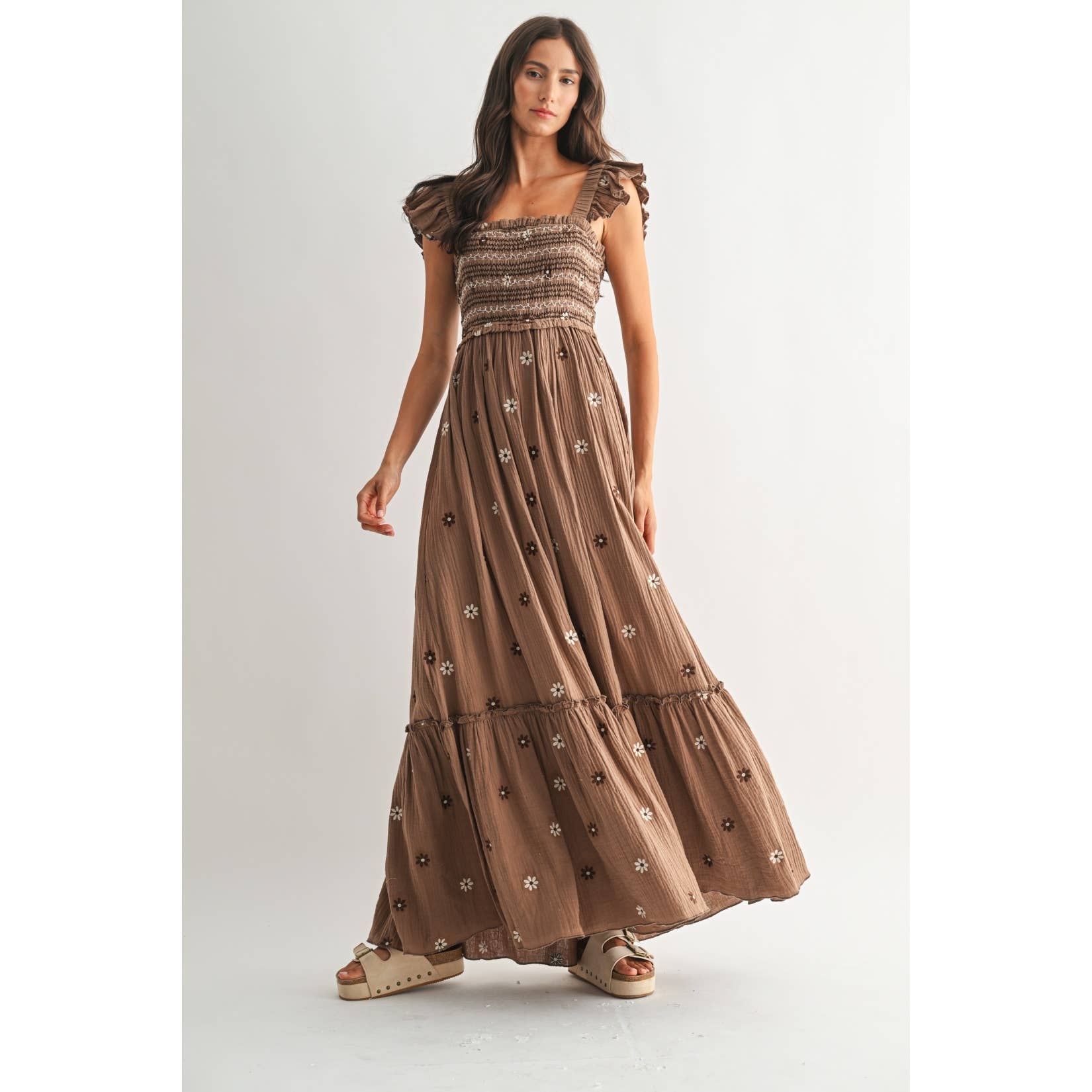 THE MARIBEL EMBROIDERED MIDI DRESS *FS