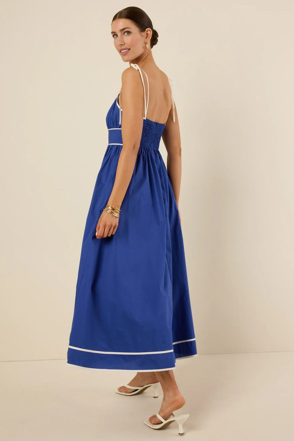 Contrast Tie Strap Maxi Dress