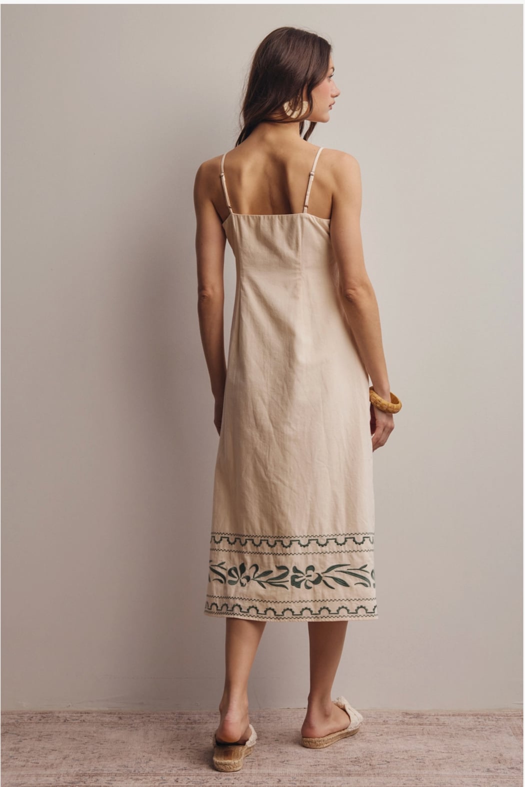 Cotton Embroidered Midi Dress
