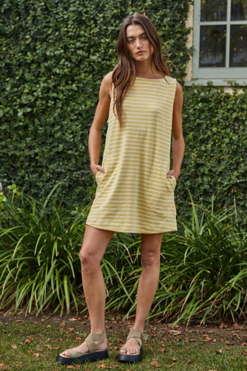 Cotton Striped Tank Dress