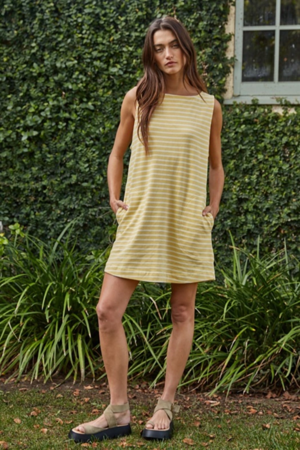 Cotton Striped Tank Dress
