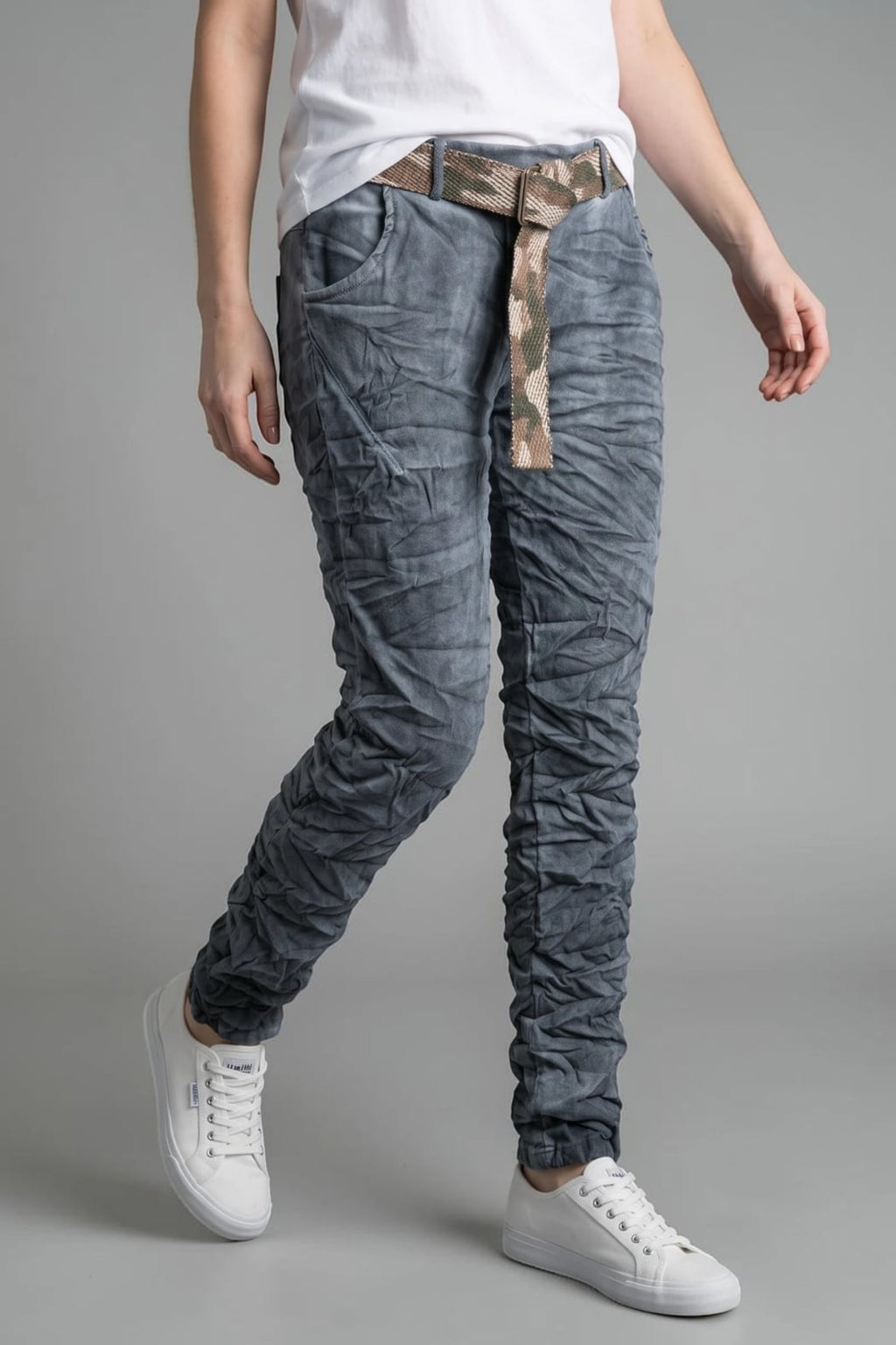 CRINKLE ELASTIC JOGGERS