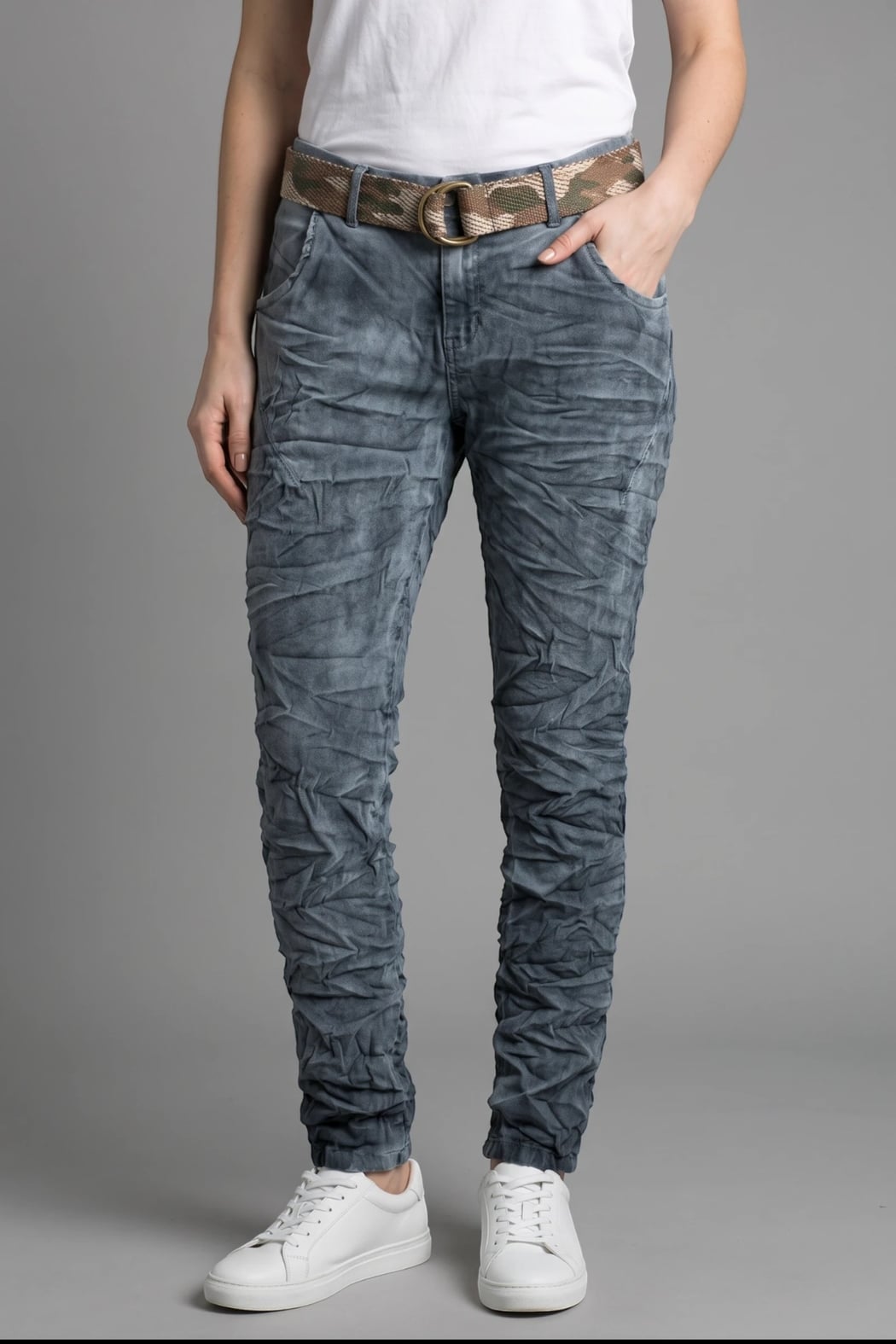 CRINKLE ELASTIC JOGGERS