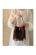 Crossbody Fringe Bucket Bag