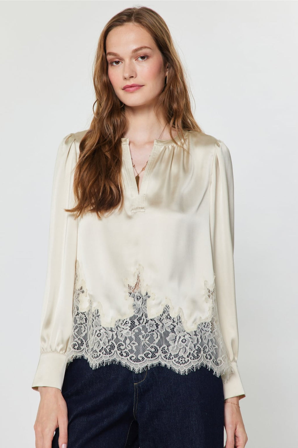 Debbie Lace Hem Blouse