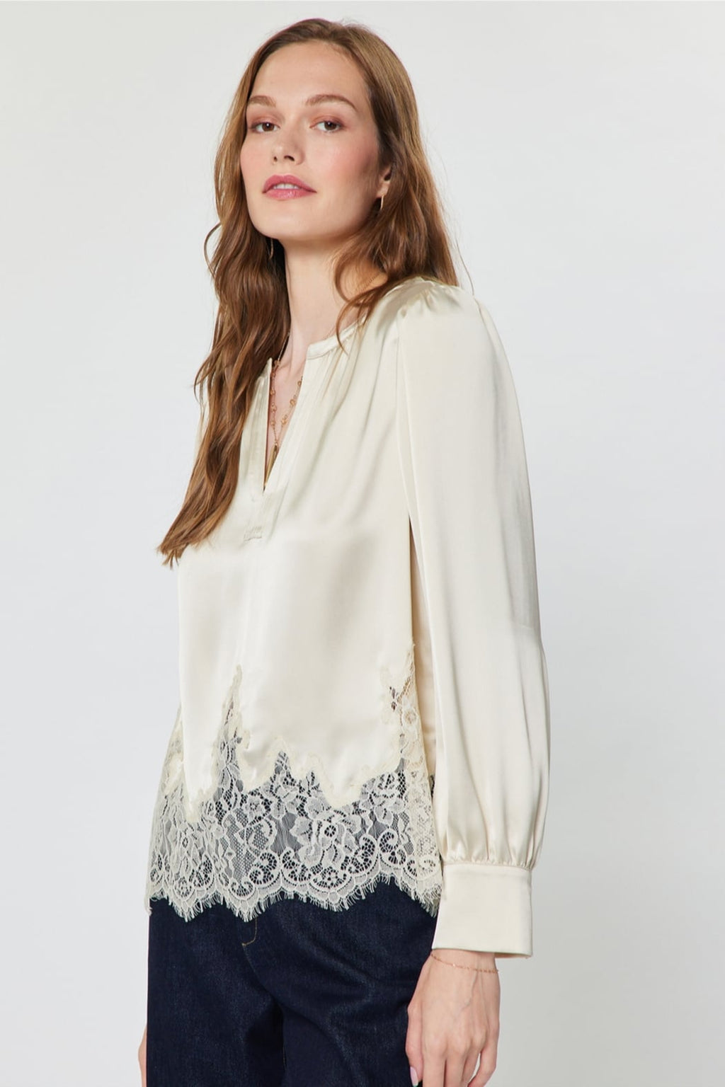 Debbie Lace Hem Blouse