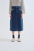 Denim Embroidered Skirt