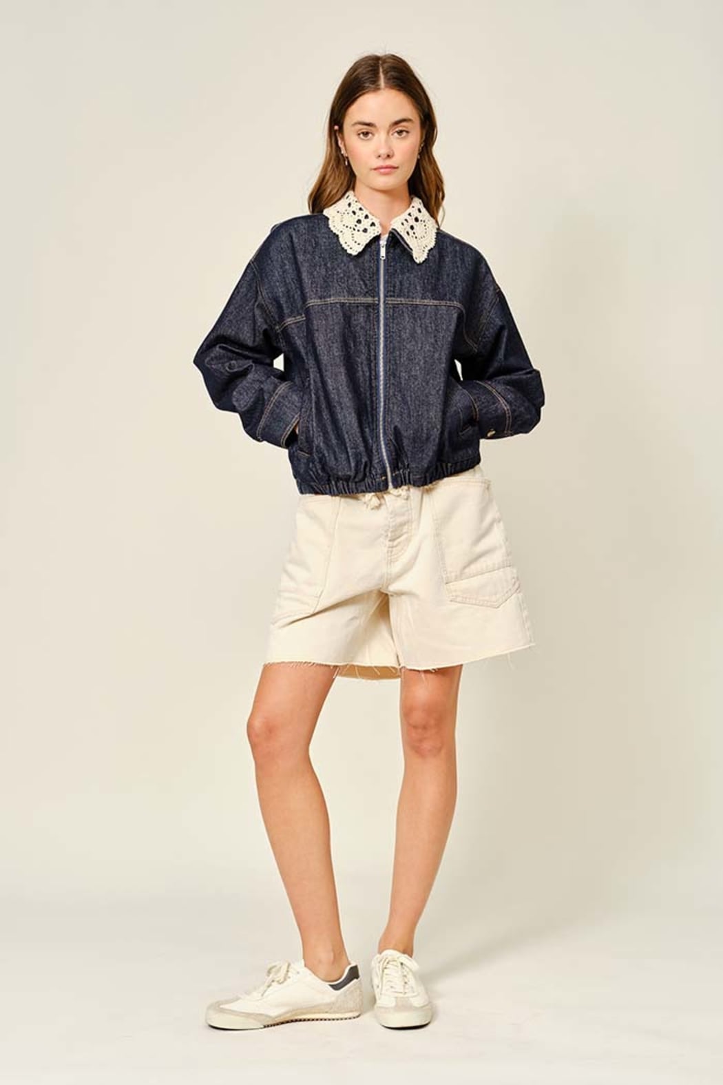 Detachable Collar Denim Jacket