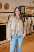 Die-Cut Faux Suede Cropped Jacket