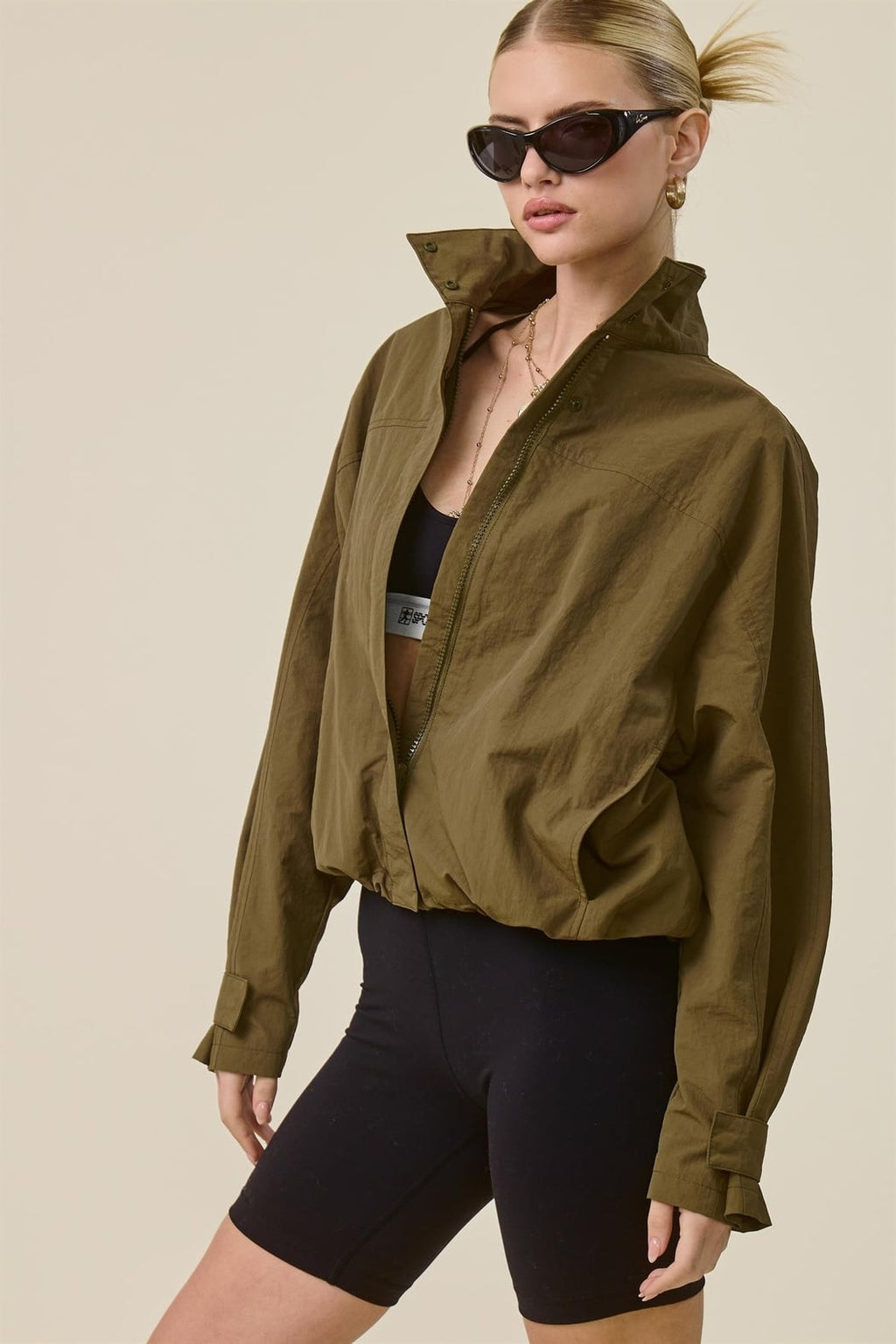 Drawcord Windbreaker Jacket