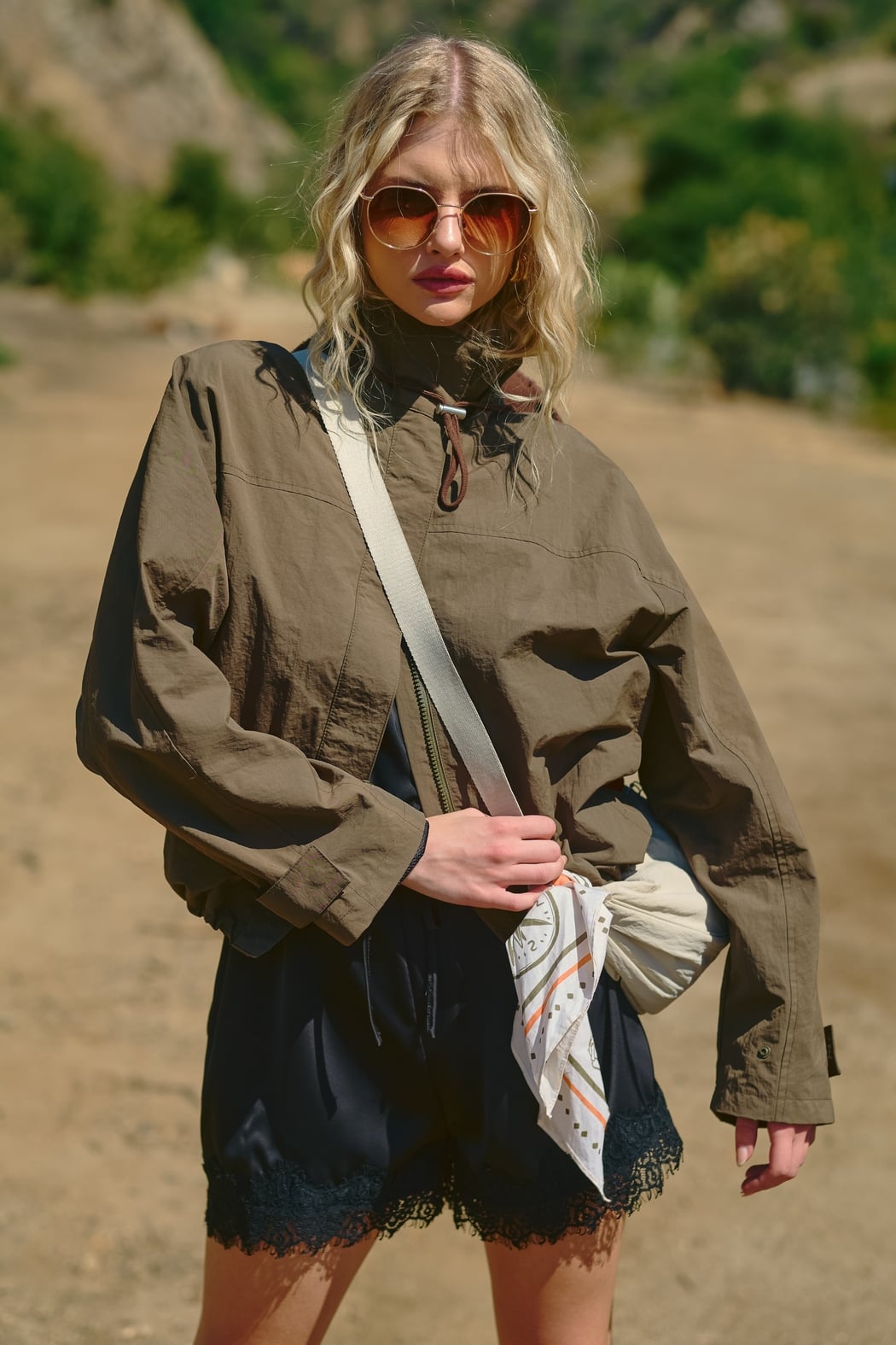 Drawcord Windbreaker Jacket