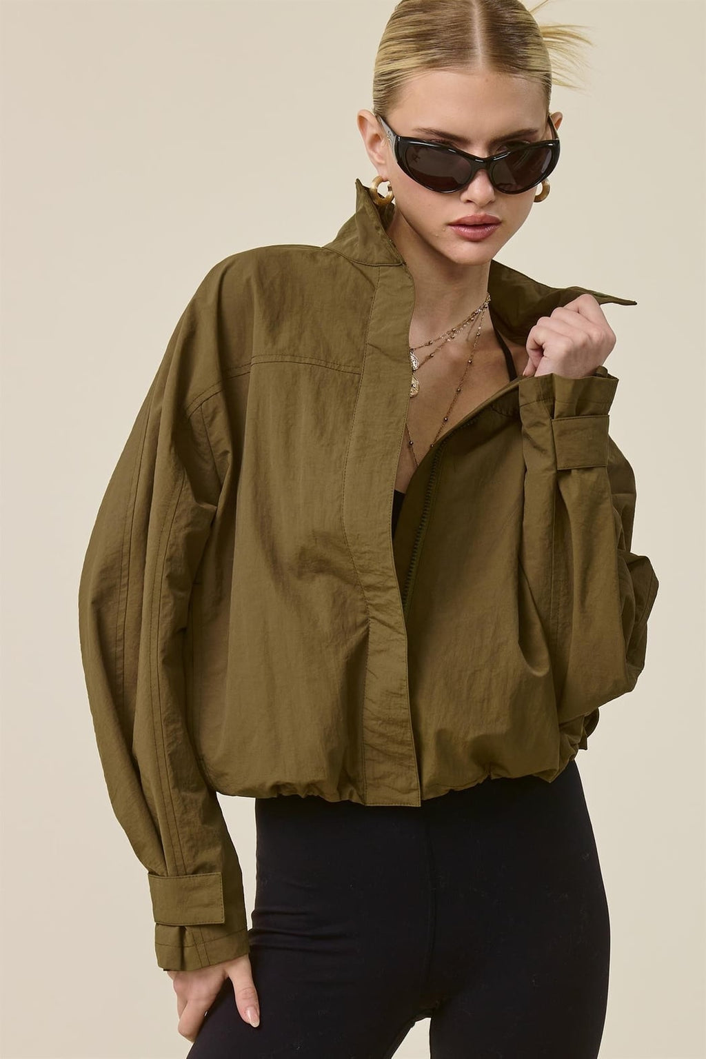 Drawcord Windbreaker Jacket