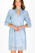 Duffield Lane Fia Dress - Sky Floral Eyelet