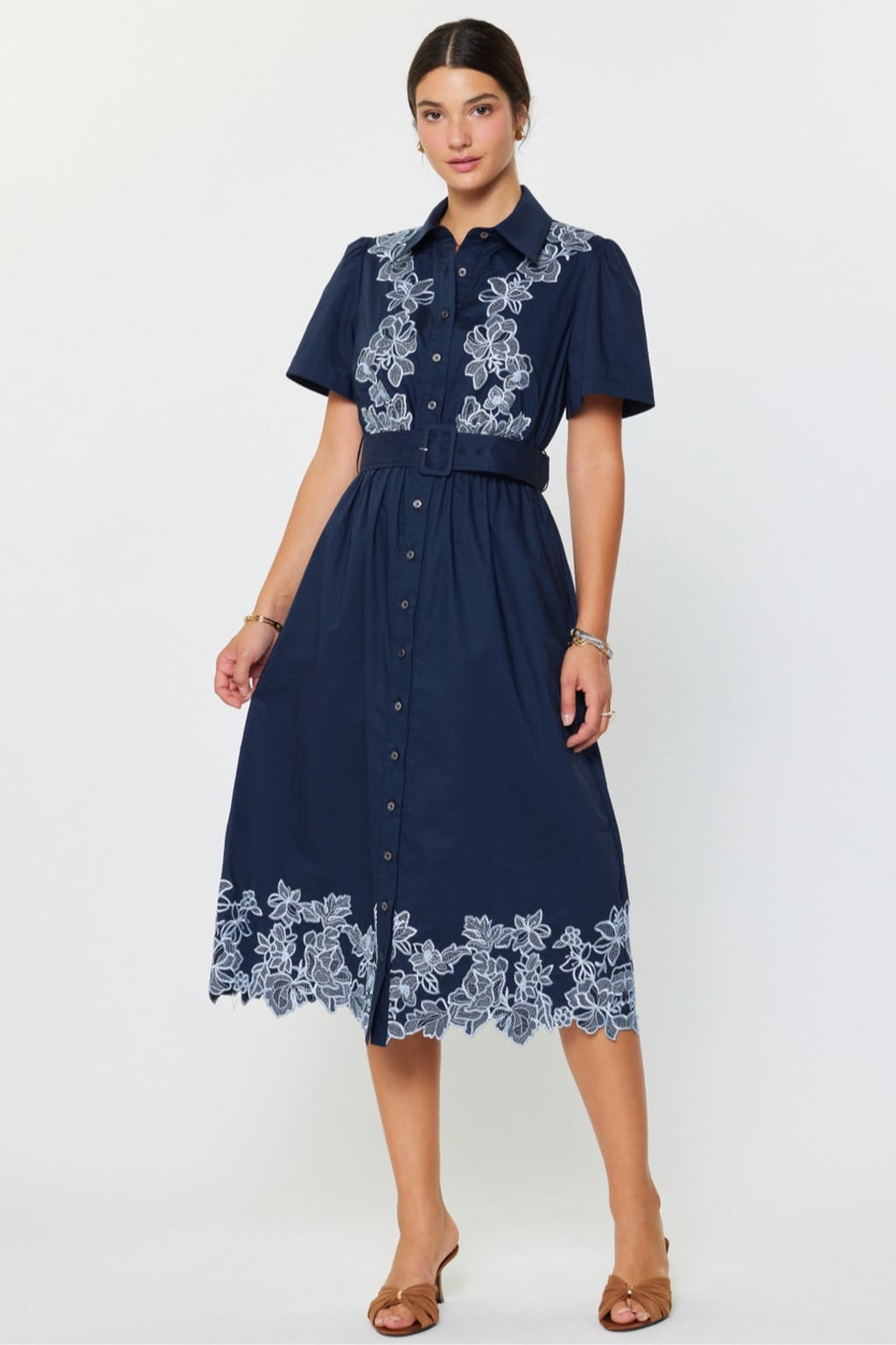 Embroidered Midi Dress