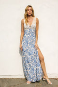 Empire Lace Contrast Maxi Dress