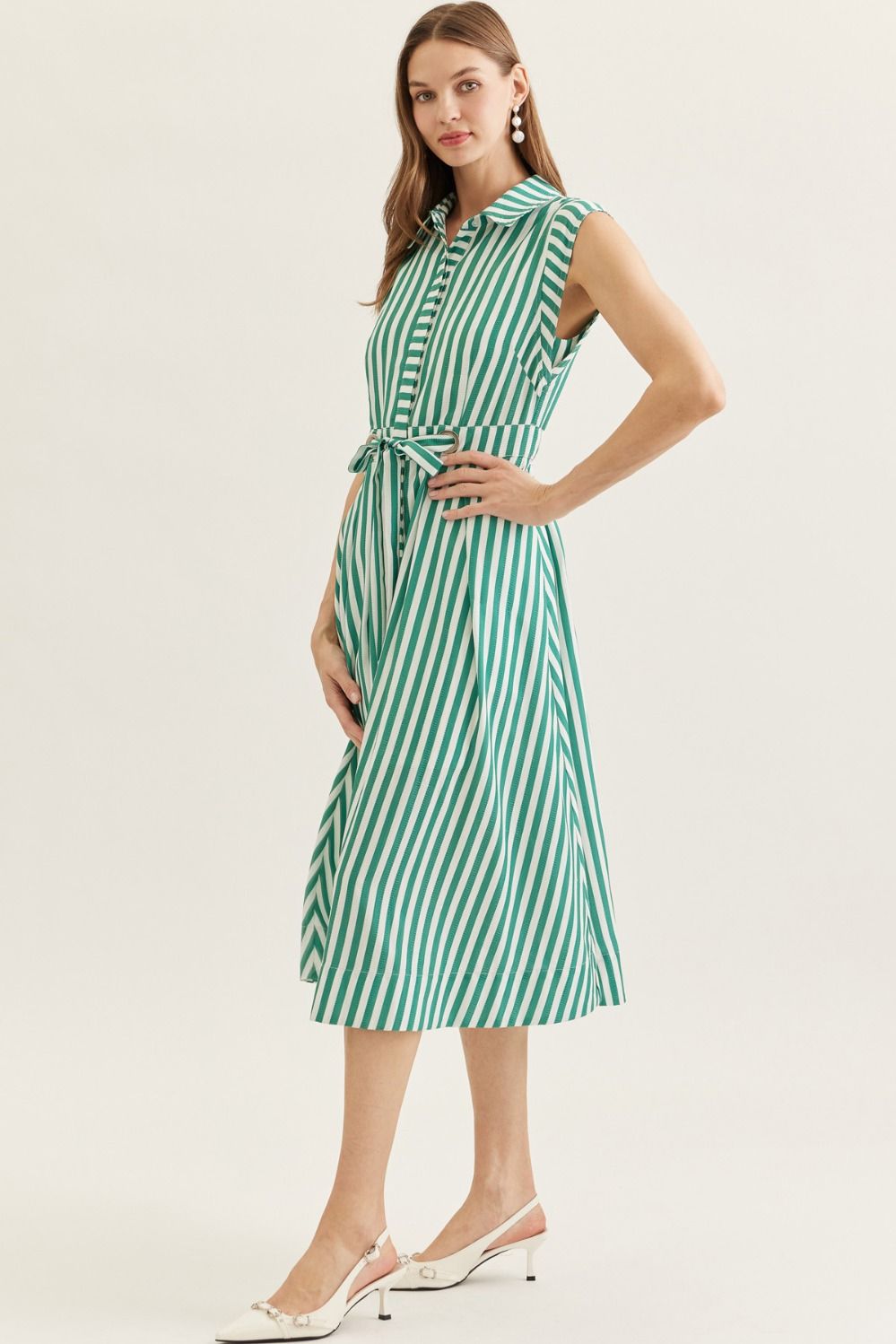 Tristen Striped Midi Dress
