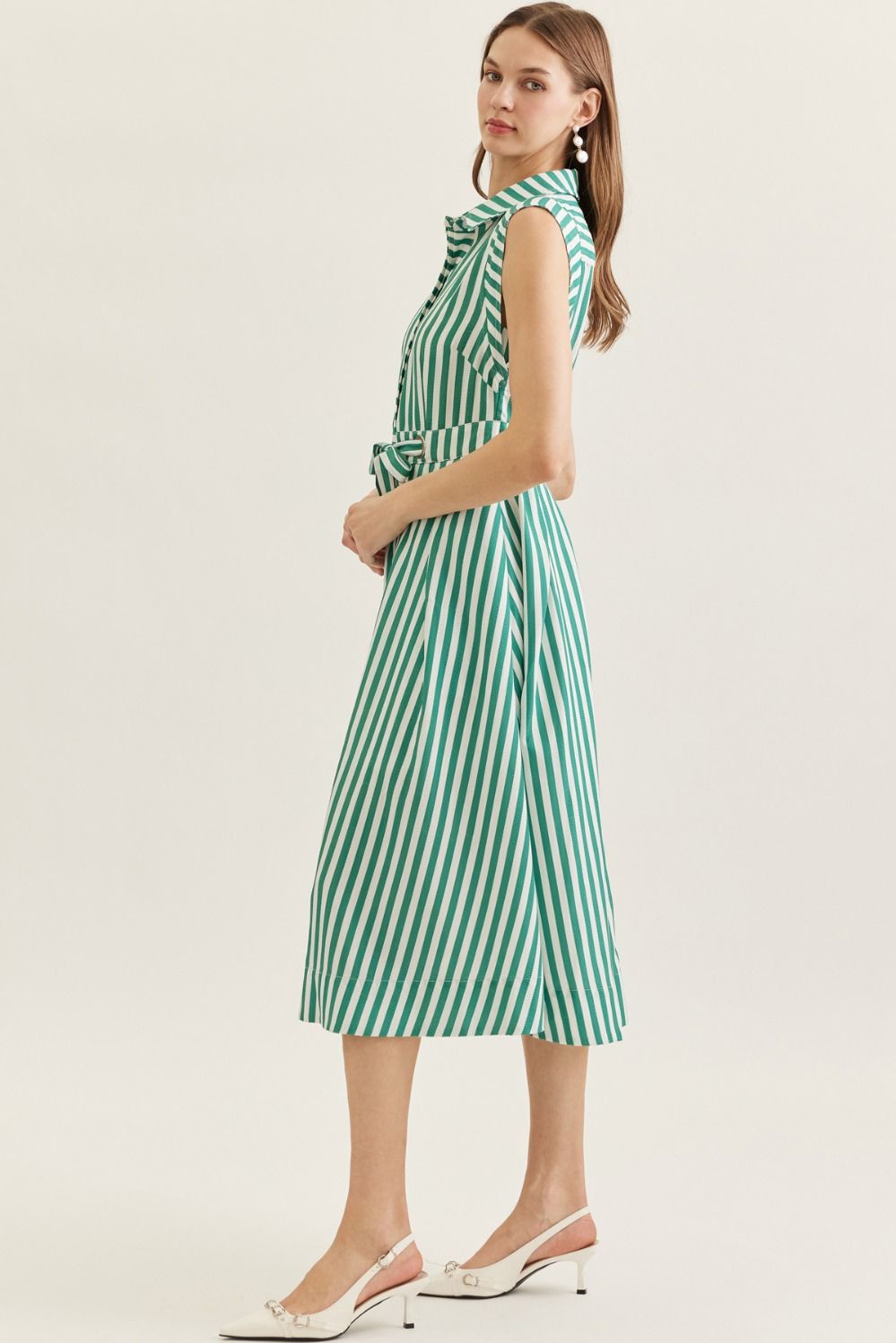 Tristen Striped Midi Dress