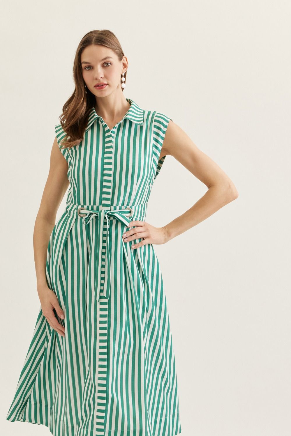 Tristen Striped Midi Dress