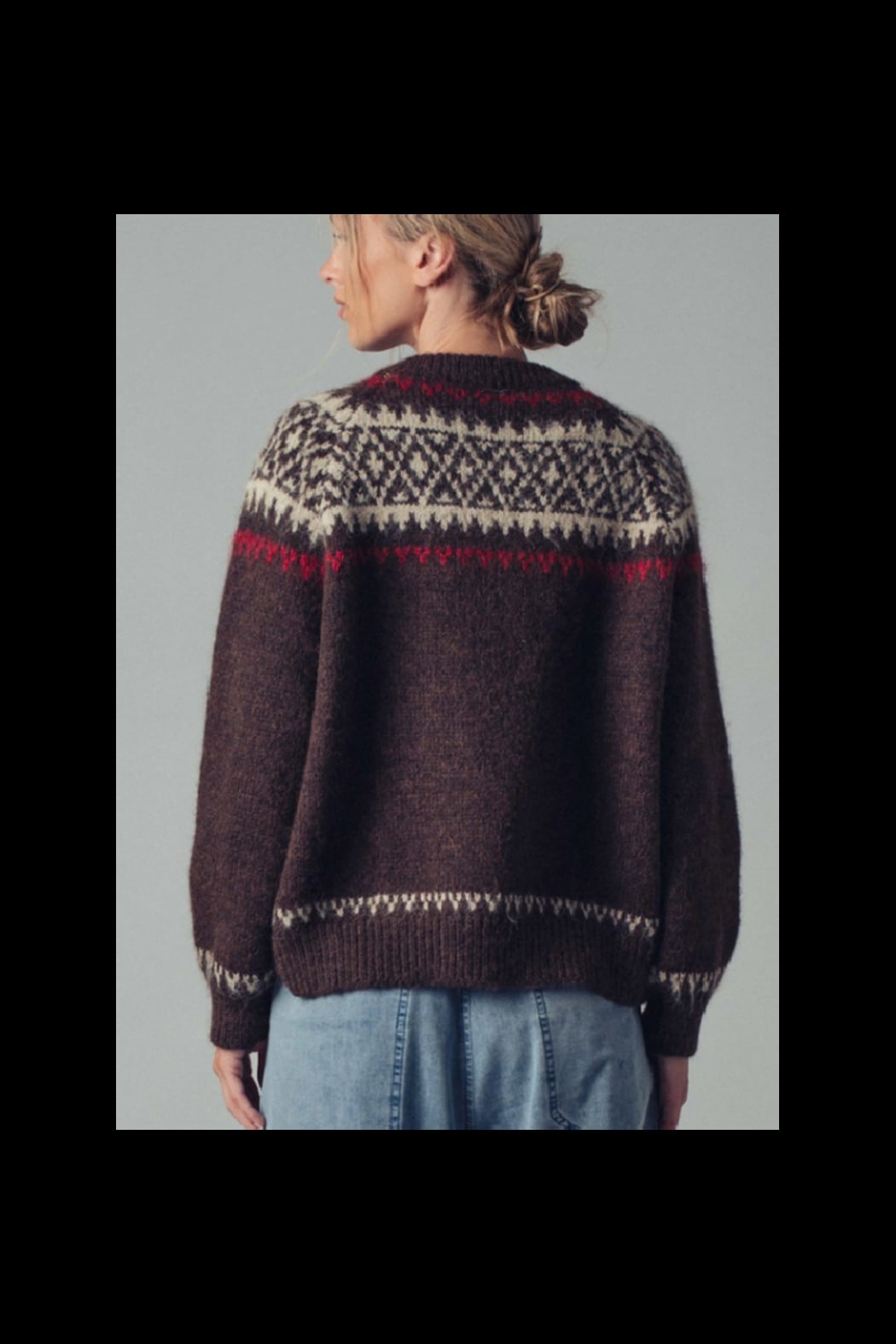 Fair Isle Nordic Toggle Knit Cardigan