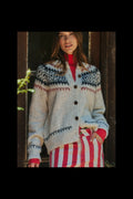 Fair Isle Nordic Toggle Knit Cardigan