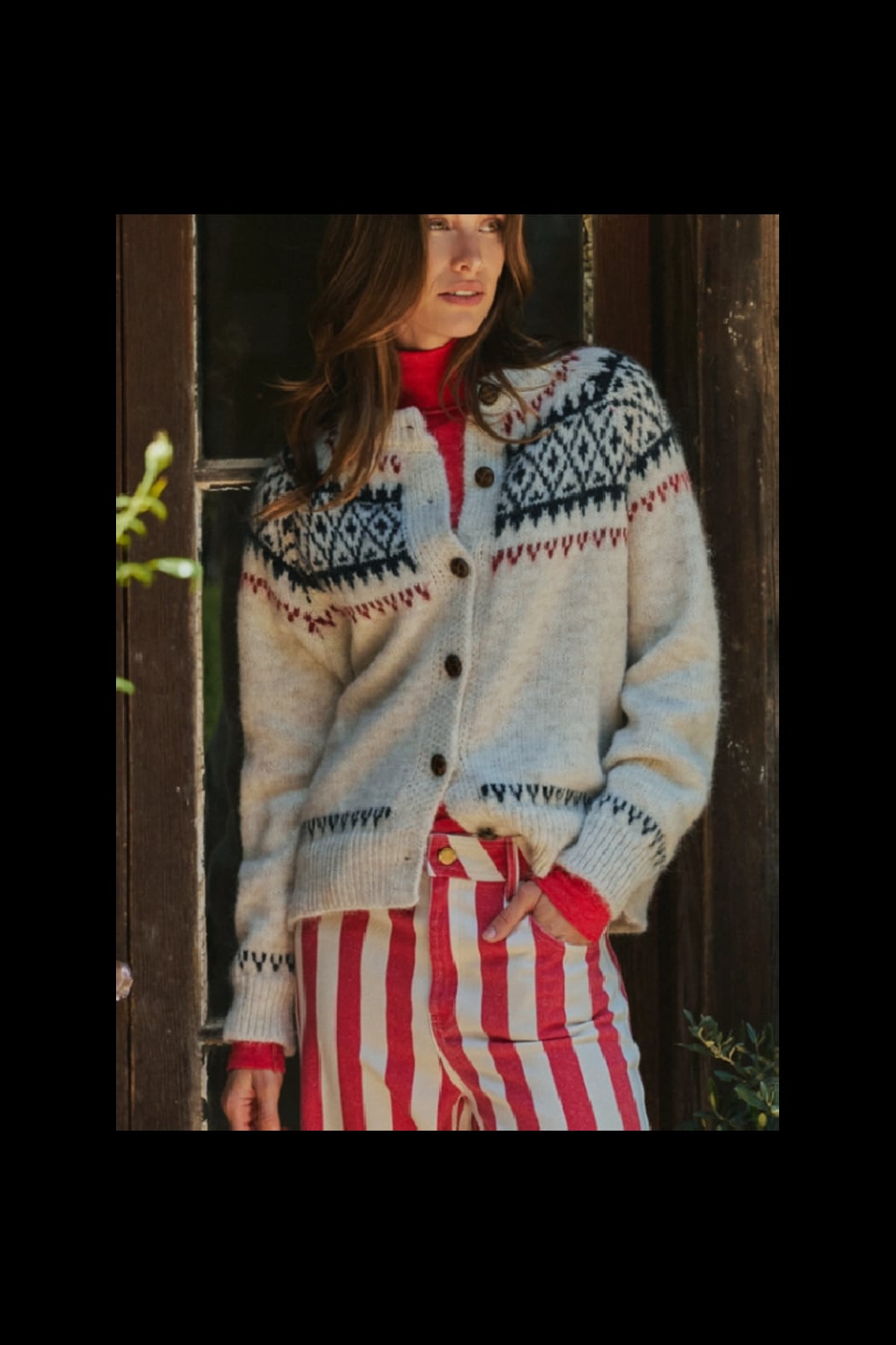 Fair Isle Nordic Toggle Knit Cardigan