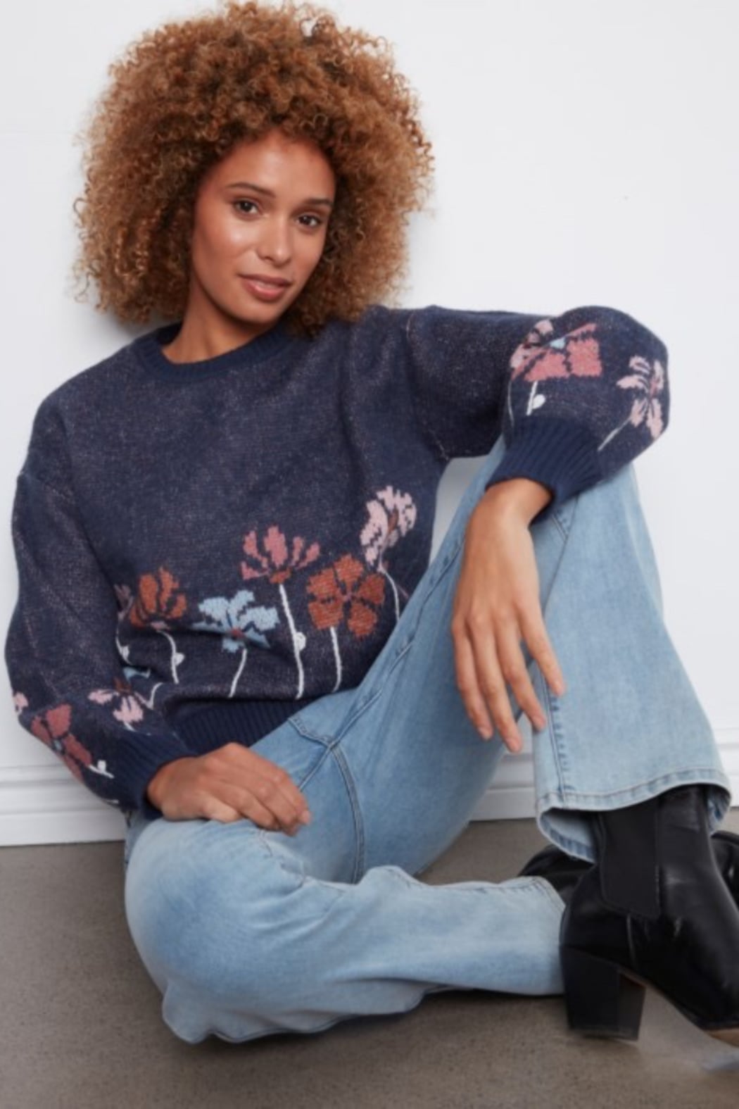 Floral Border Sweater