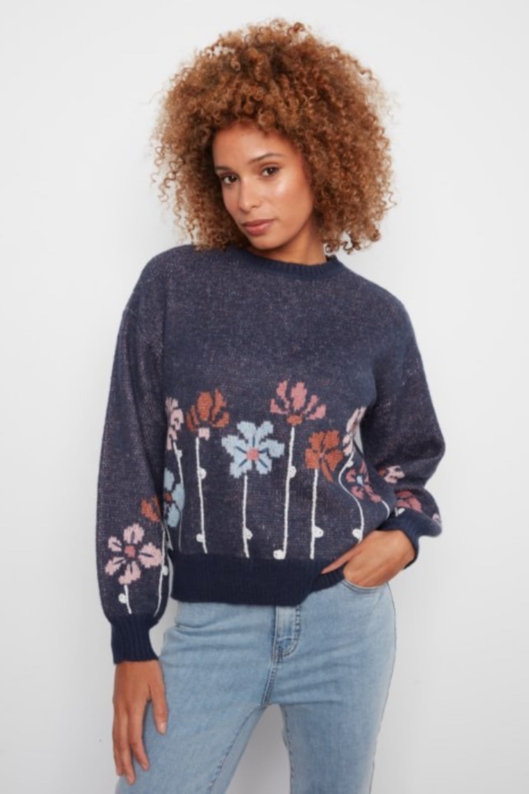 Floral Border Sweater