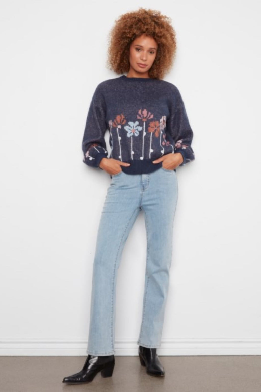 Floral Border Sweater
