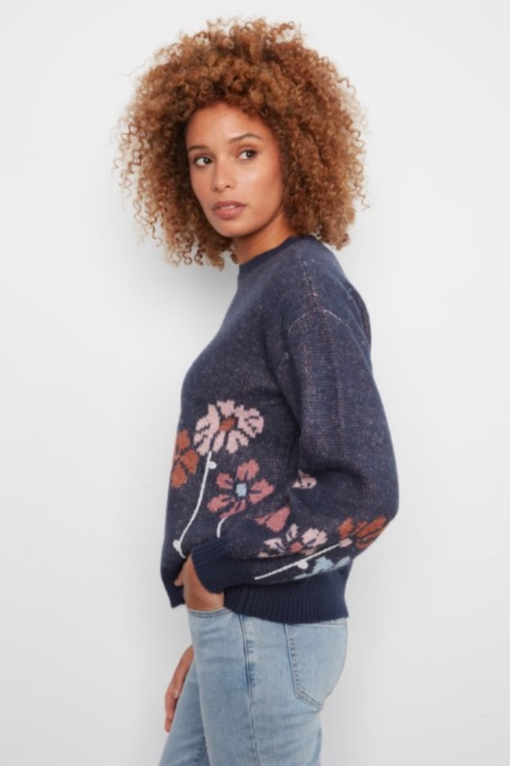Floral Border Sweater