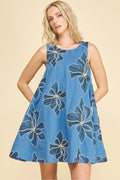 Floral Embroidered A-Line Mini Dress
