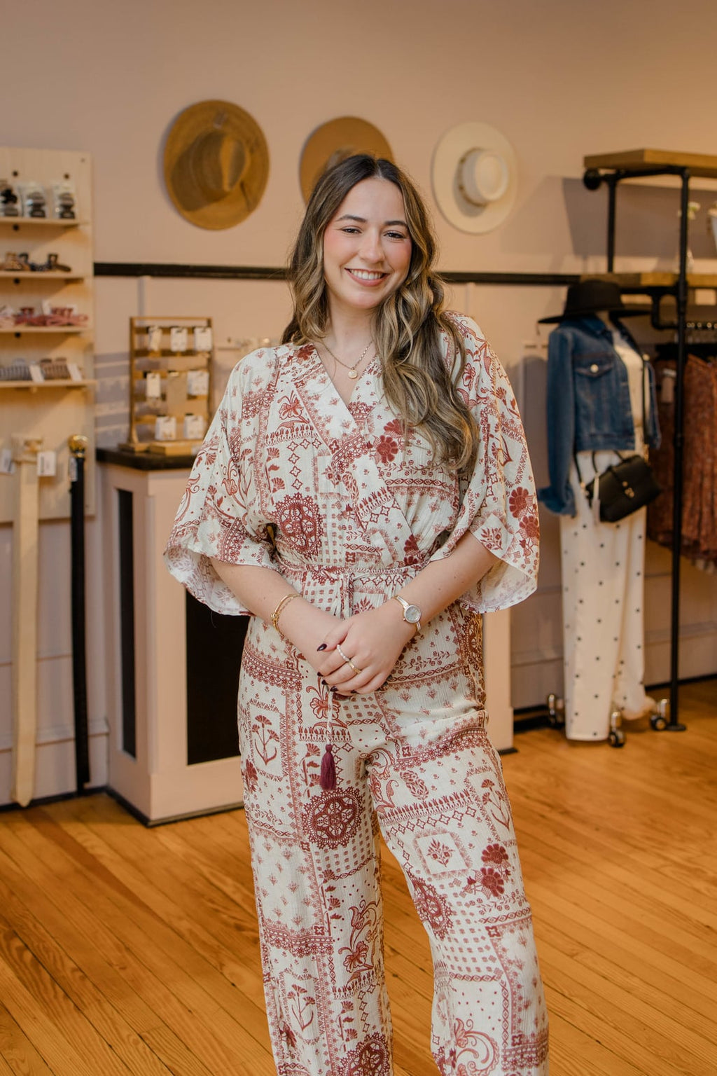 Floral Print Kimono Style Jumpsuit