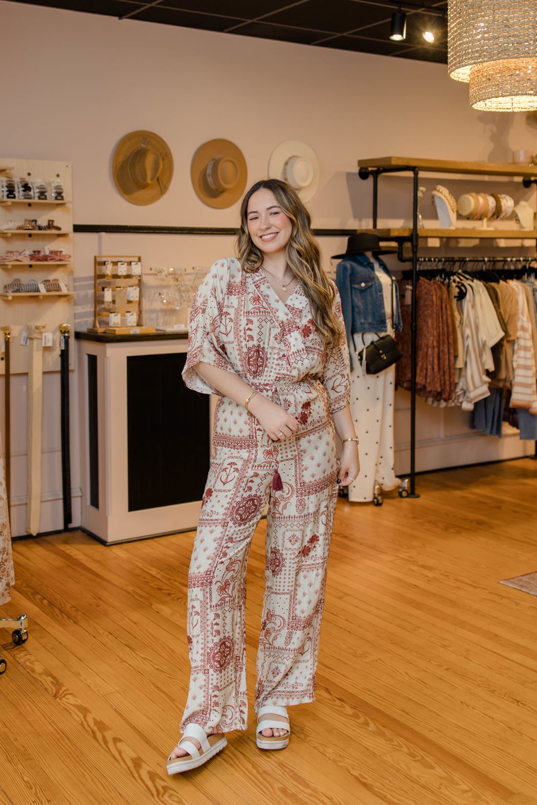 Floral Print Kimono Style Jumpsuit