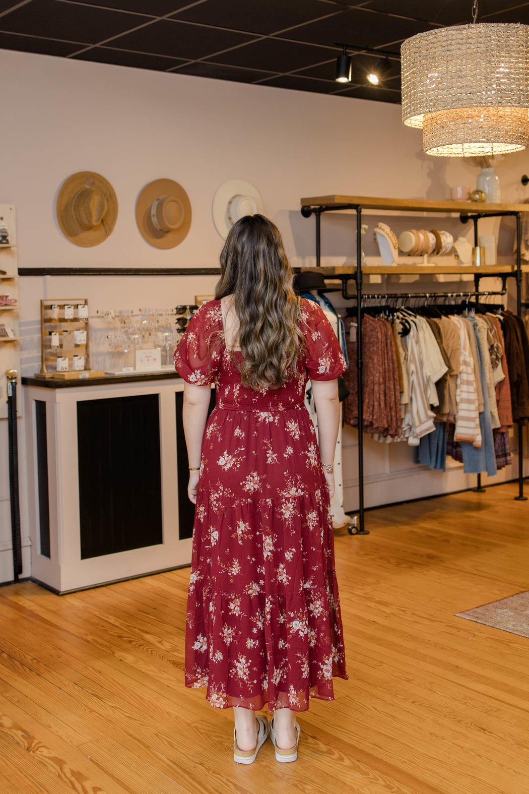 Floral Sweetheart Puff Sleeve Dress
