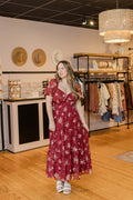 Floral Sweetheart Puff Sleeve Dress
