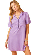 Frayed Hem Shirt Dress