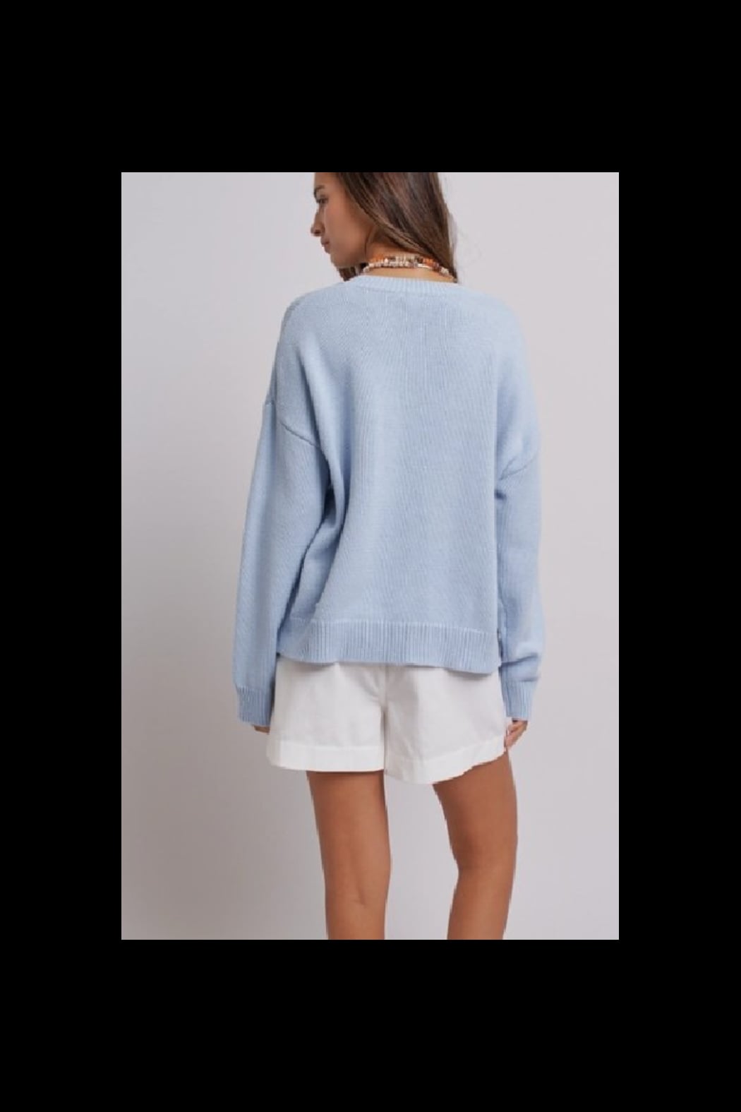 Sardine graphic Oversized Drop-Shoulder Knit Sweater