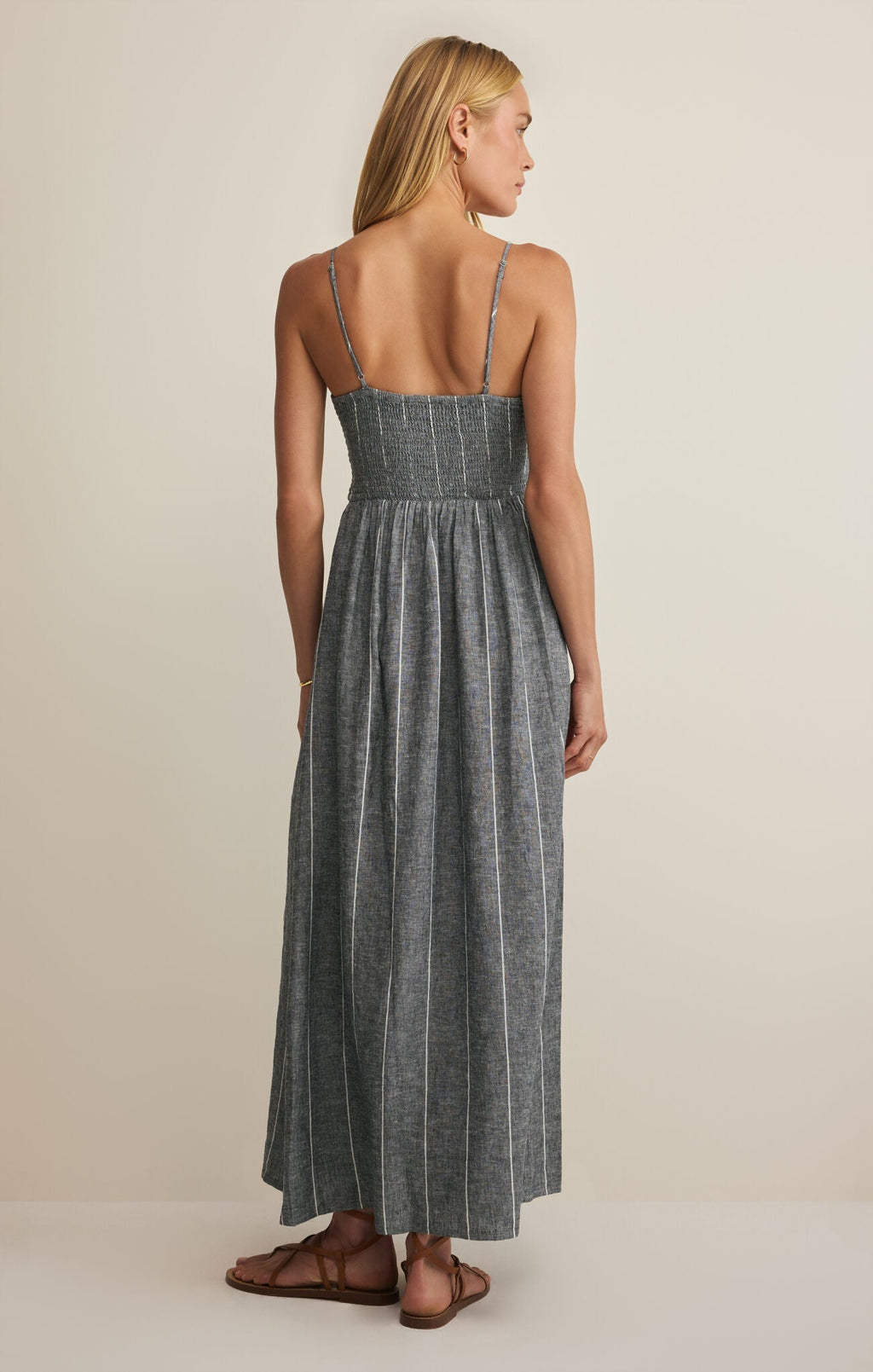 ROMY STRIPED LINEN MAXI DRESS *FS