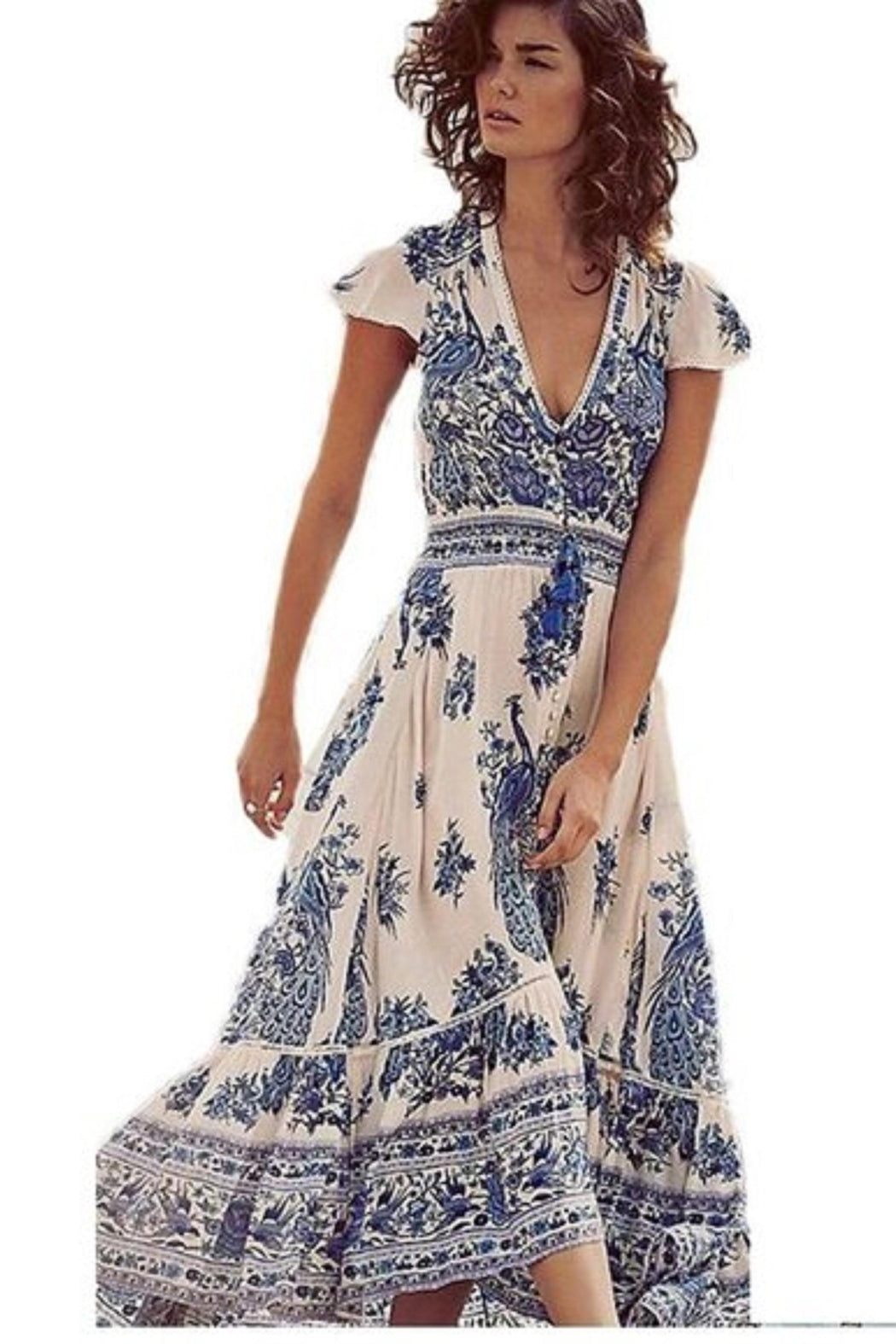 Boho Floral Maxi Dress - Spring Dress