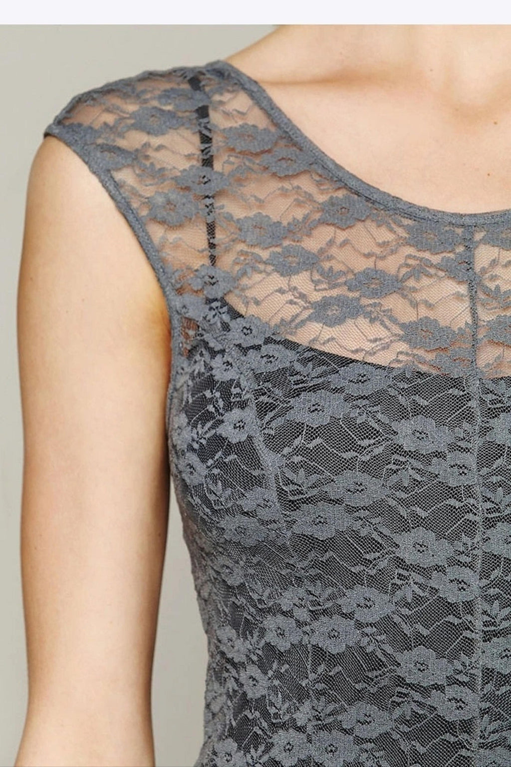 Double Layer Hem Dress Sleeveless Maxi Designer Fashion - Gray