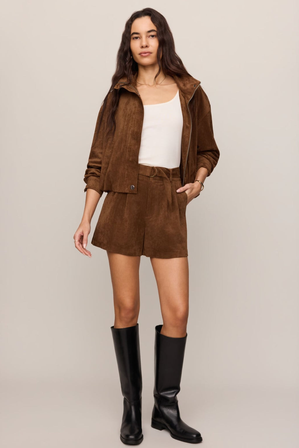 Ivory Suede Short