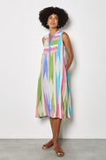 Jacquard Cotton Multi-Stripe Dress