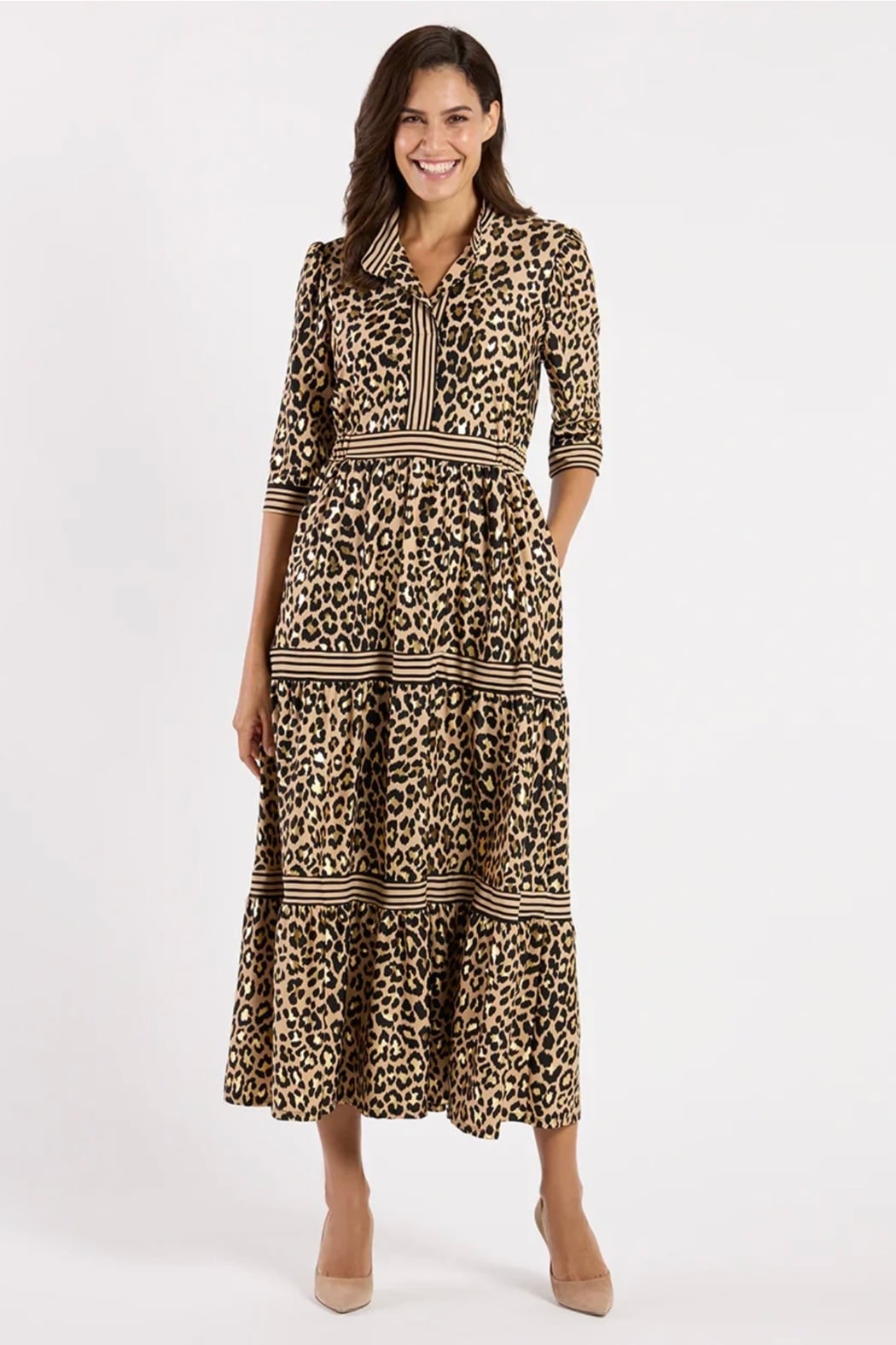 Jude Connally Gilded Candy Dress - Cheetah Gold