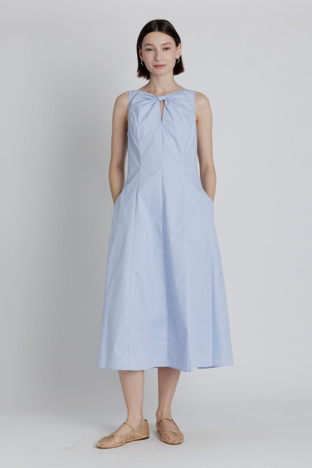 Keyhole Knot Midi Dress