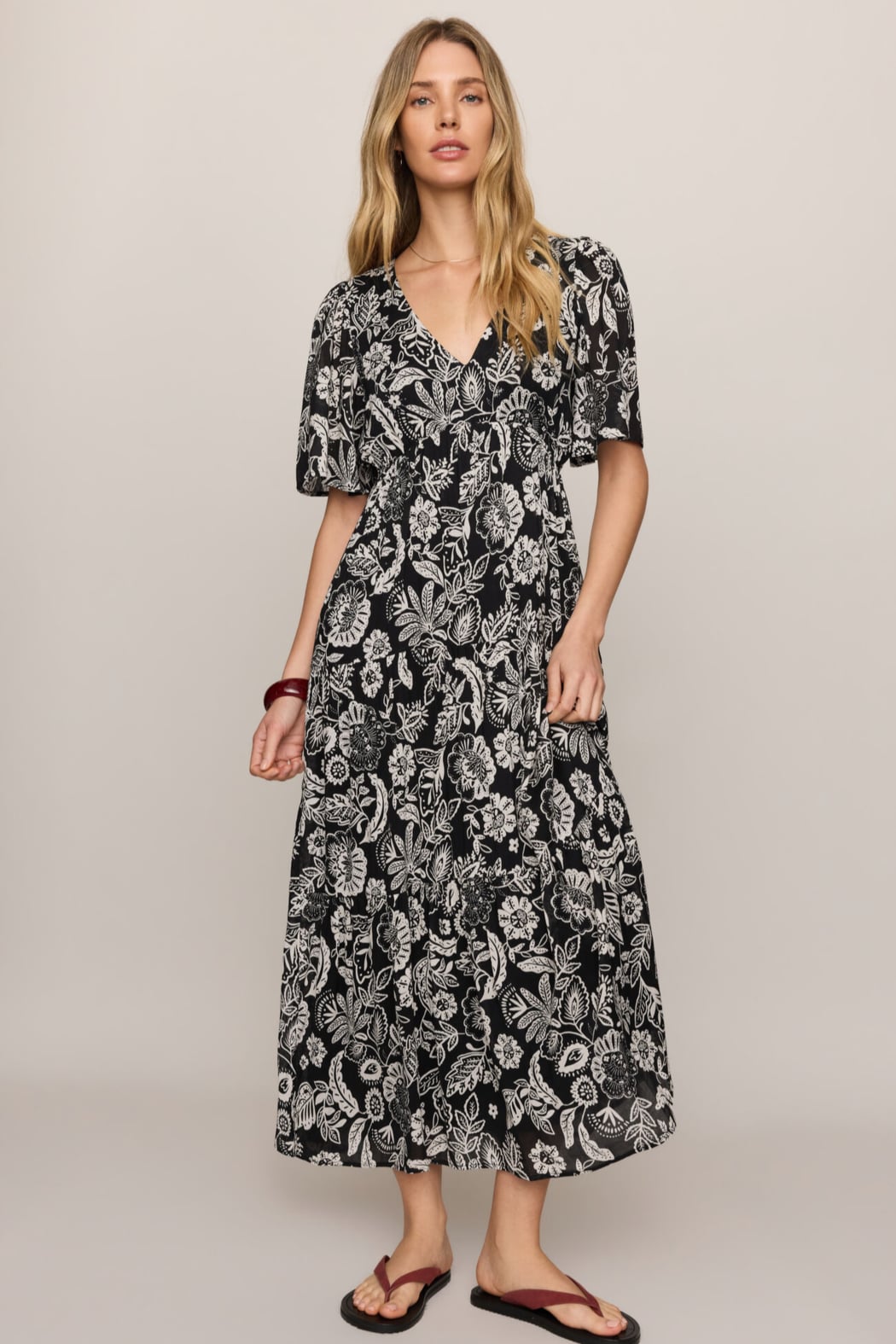 Lacey Floral Midi Dress