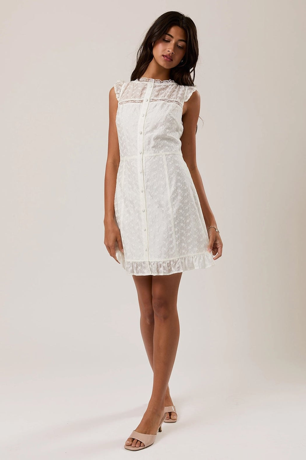 Brynn Lace Trim Mini Dress