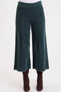 Liene Light Corduroy Crop Pleated Trousers in Pine