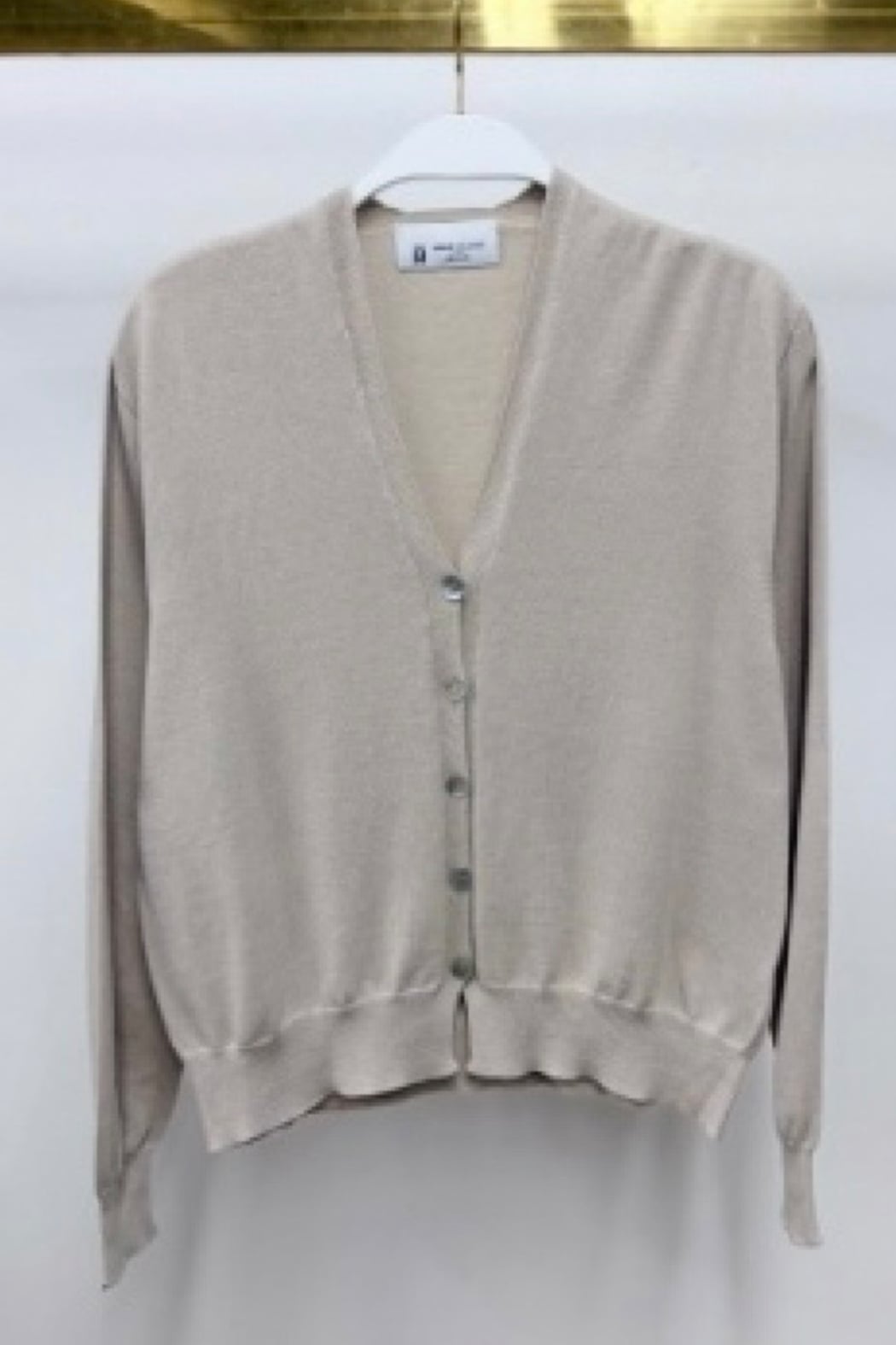 Light Knit Ribbed Hem Button Down Cardigan