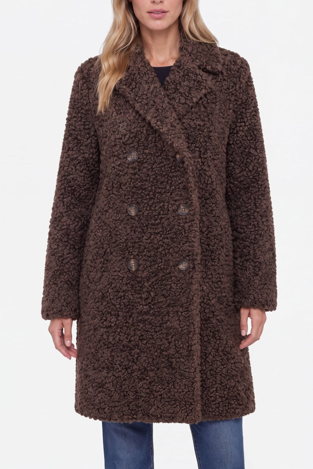 Liverpool Double Breasted Trench Coat in Teddy Brown