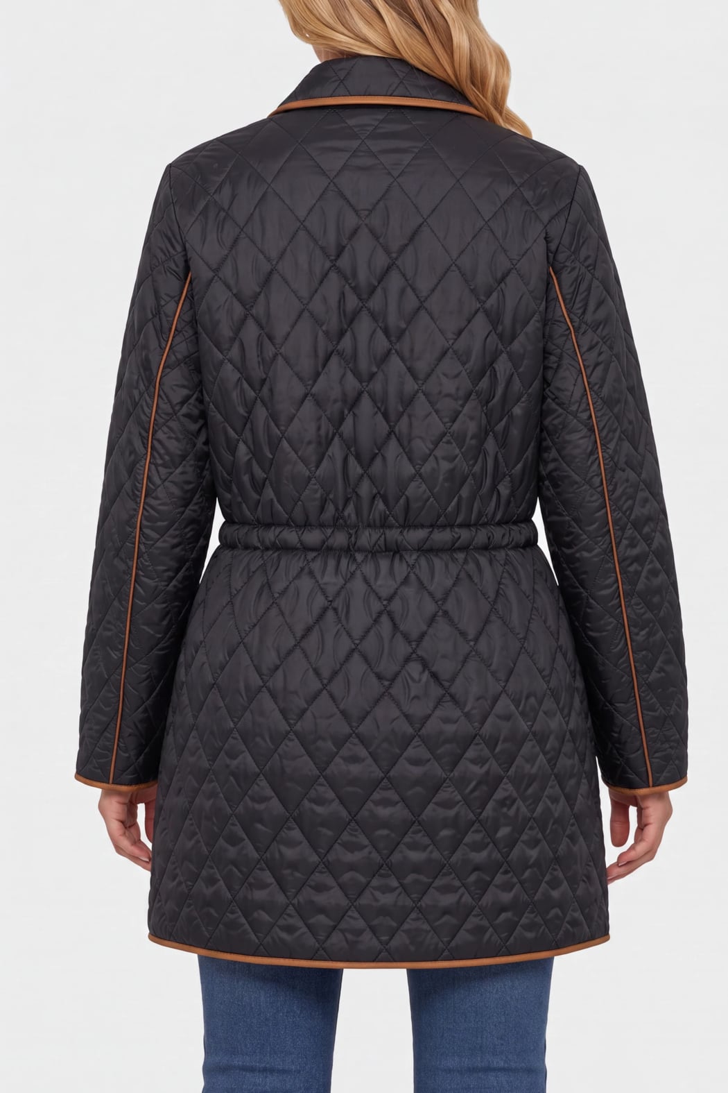 Liverpool Nova Quilted Coat with Cinched Waist | Black