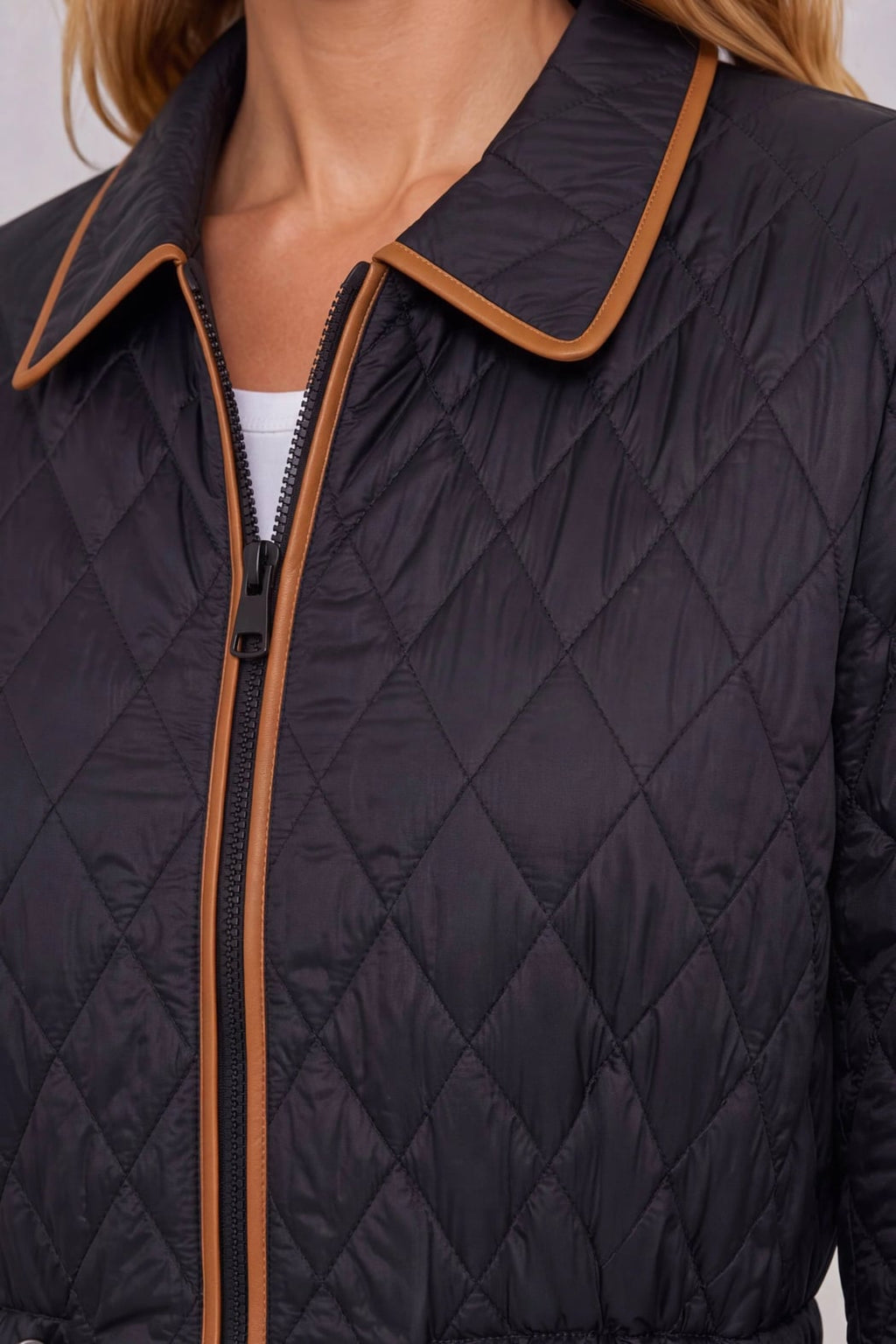 Liverpool Nova Quilted Coat with Cinched Waist | Black